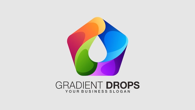 Water Drop logo in beautiful gradient color style vector template