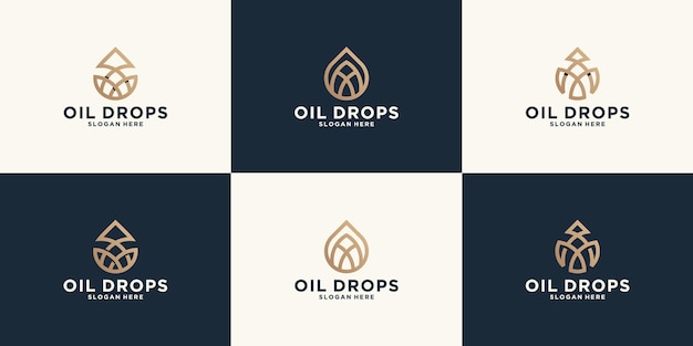 Коллекция логотипов капли воды в роскошной линии