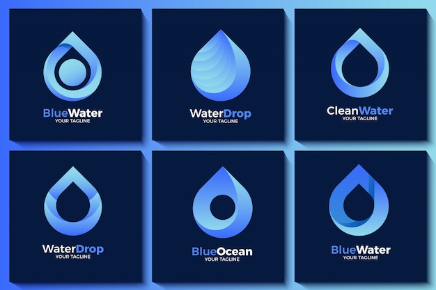 Коллекция логотипа water drop