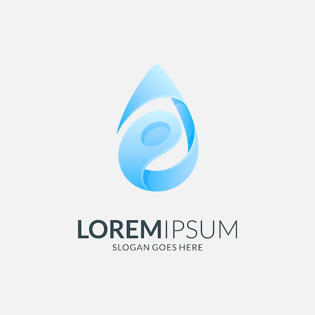 water drop logo design combination with a unique and simple shape