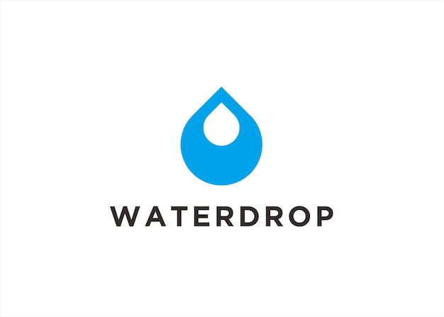 Illustrazione della siluetta di vettore di progettazione di logo di goccia d'acqua