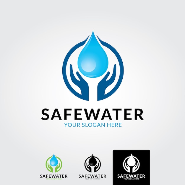 Water drop Logo design vector template Linear style