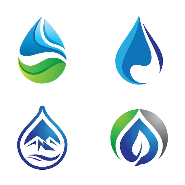 Disegno dell'illustrazione delle immagini del logo della goccia d'acqua