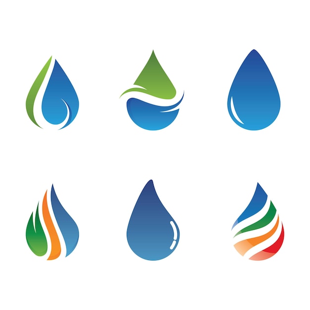 Набор изображений логотипа капли воды