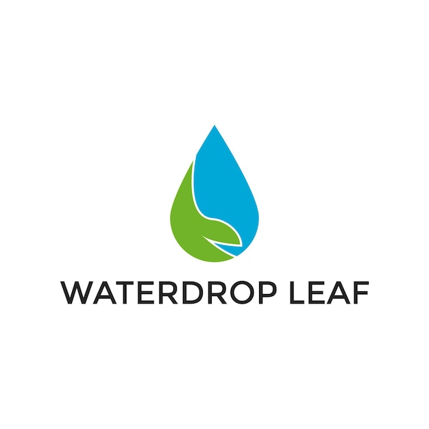 Water drop logo plant leaf vector