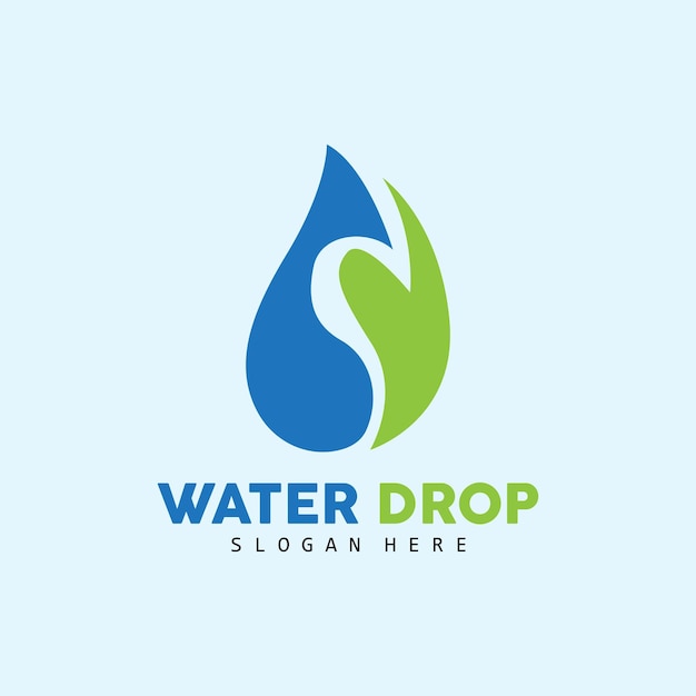 Water drop logo simple vector elegant design icon symbol template