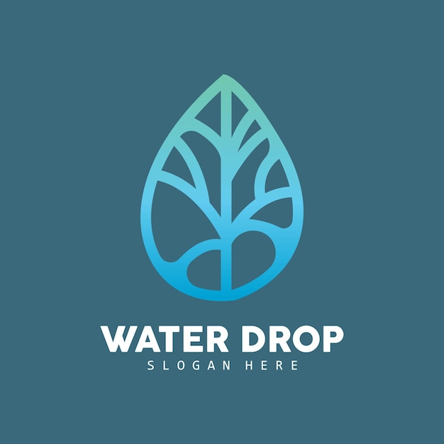 Капли Воды Логотип Простой Вектор Элегантный Дизайн Значок Символа Шаблон