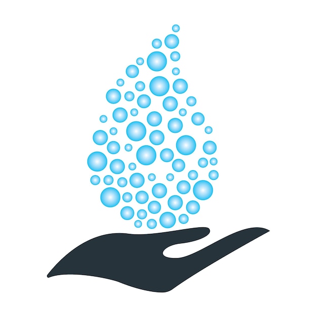 Капля воды Дизайн логотипа Шаблон векторного дизайна логотипа массажного салона