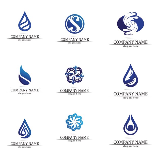 Water drop logo template vector