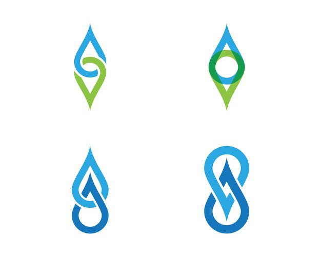 Vettore goccia d'acqua logo modello