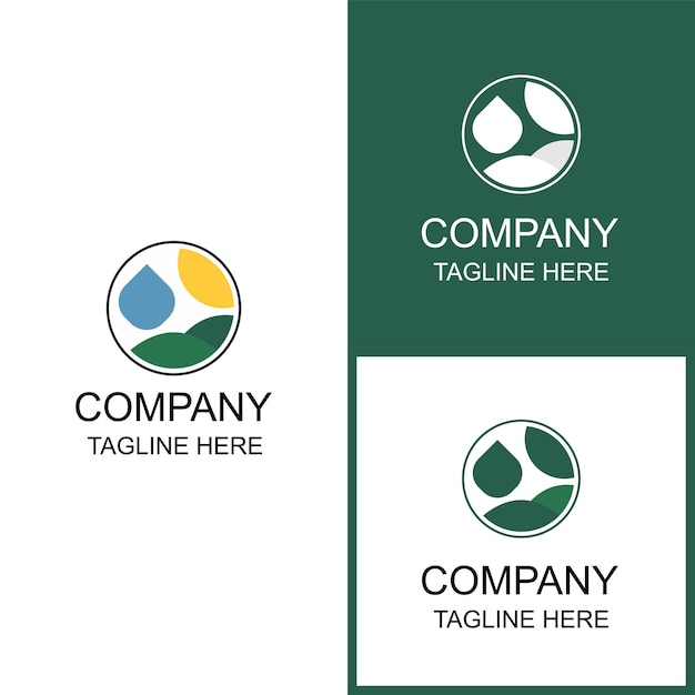 La goccia d'acqua e il design del logo della natura possono essere utilizzati per il branding e il business