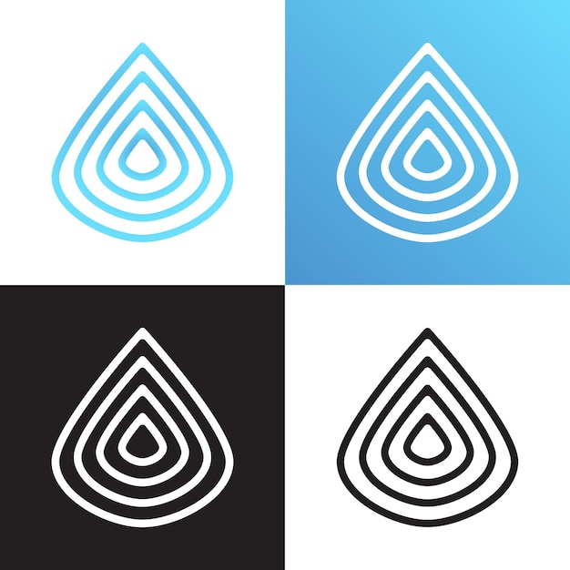 Water drop outlined logo