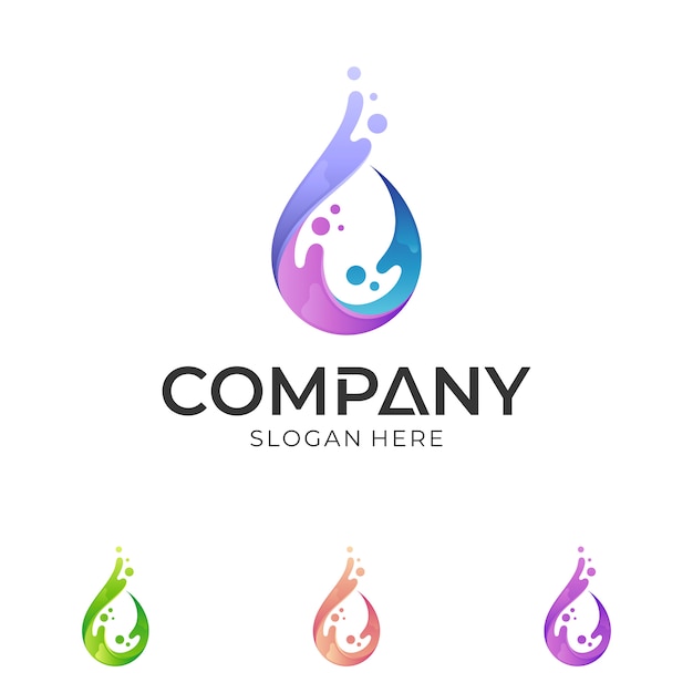 Water Drop Splash Logo Template