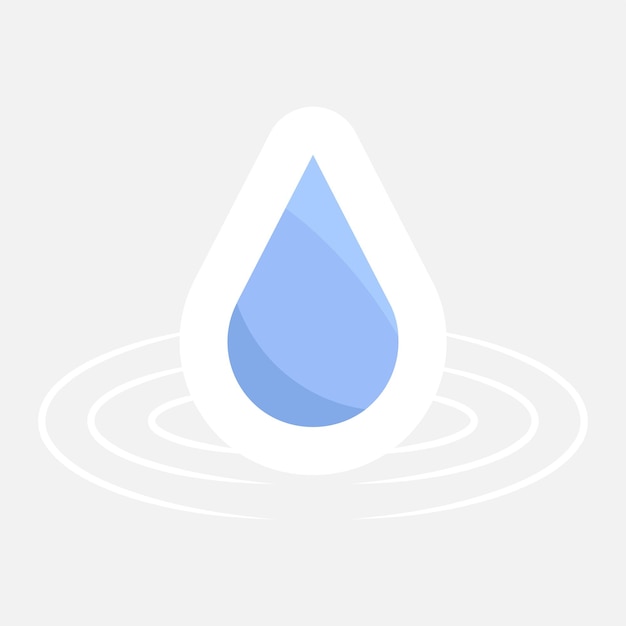 Vector water drop sticker illustration of blue color