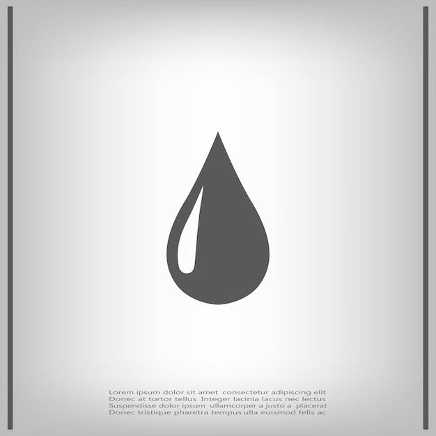 Water drop symbol Vector illustration on a gray background Eps 10