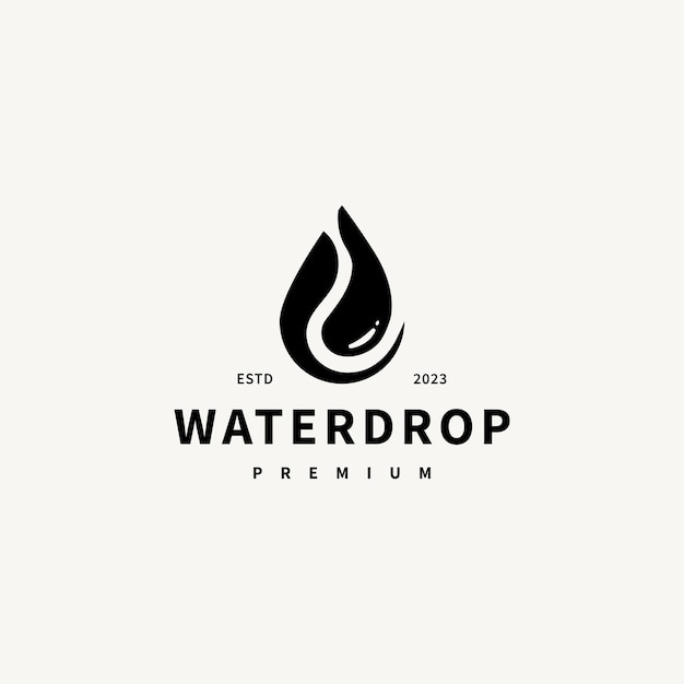 water drop vintage logo ontwerp illustratie