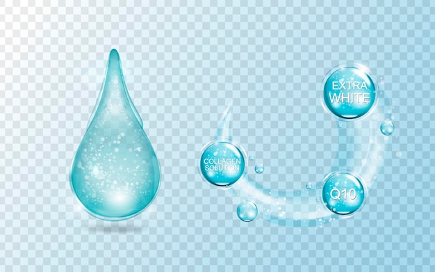 water drop with effects isolated on transparent background