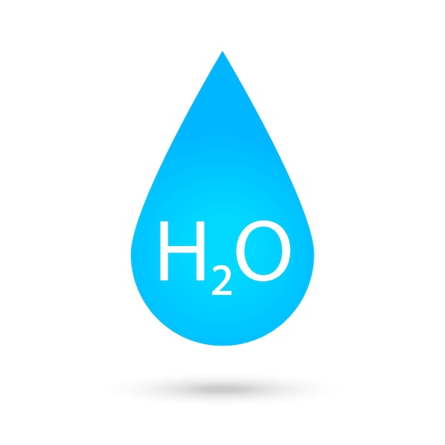 Water drop with H2O sign eco concept