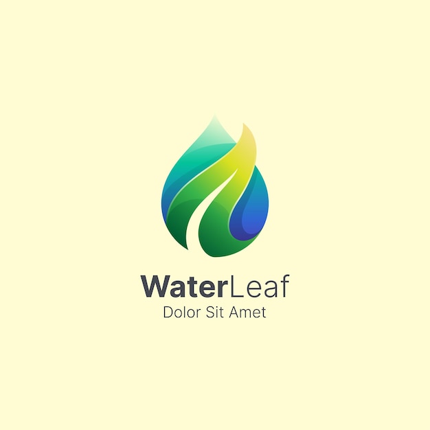 Water drop with leaf logo