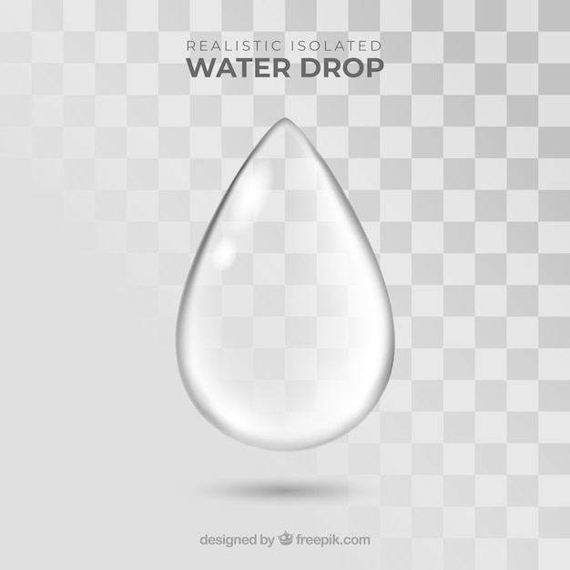 Water drop without background in realistic style