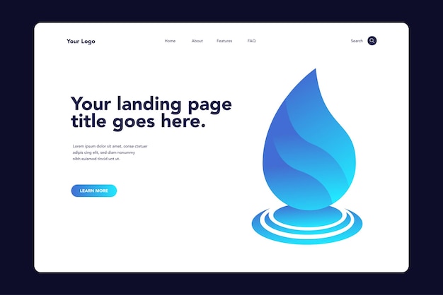 Water Droplet Landing Page