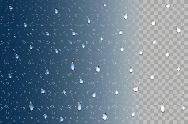 透明なガラスの上の水滴。雨が窓に落ちる。