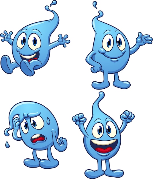 Water drops cartoon