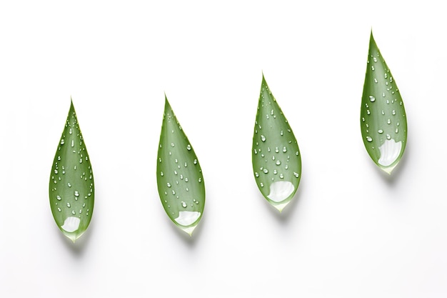 Vector water drops on fresh green leaf aloe