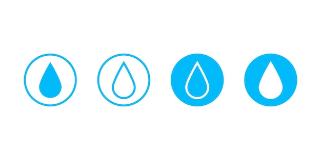 Water drops icon set Water or rain drop vector icon illustration