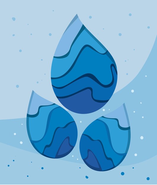 Плакат с каплями воды