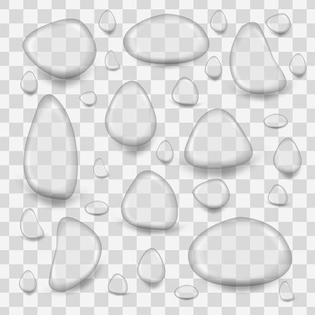 Vector water drops set