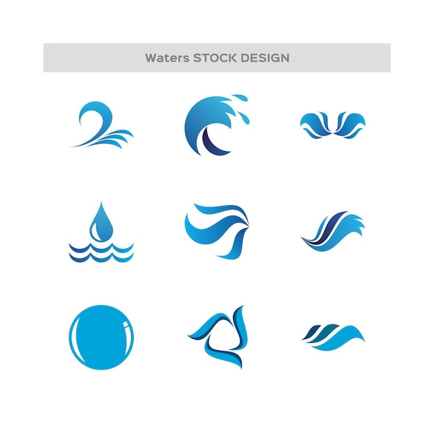 Gocce d'acqua e logo wave