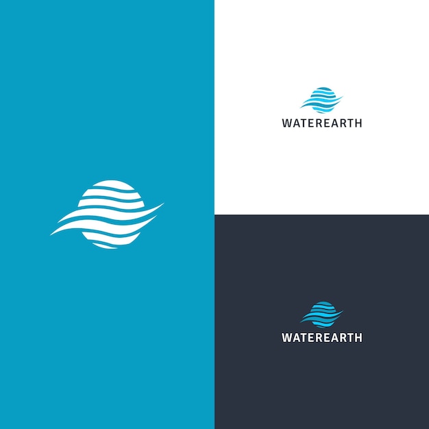 水の地球のロゴ