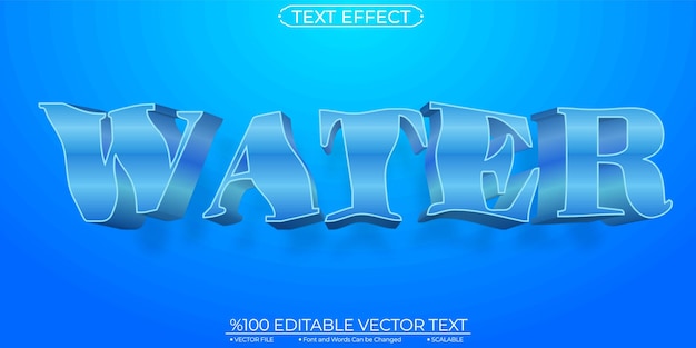 Vector water editable and scalable text effect