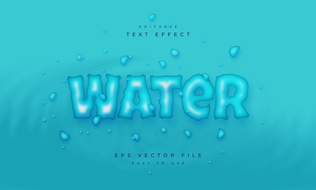 Water editable text effect on blue background with water drop