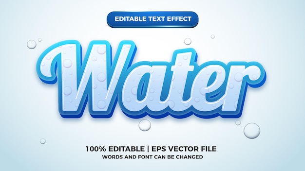 Water editable text effect style template