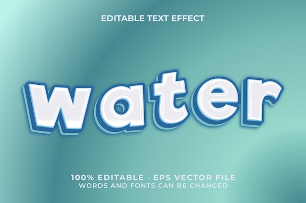 Vector water editable text effect