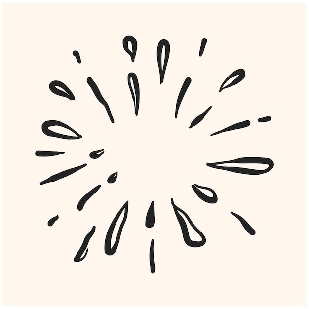 Vector water explosion or star exploding doodle