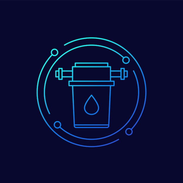 Water filter icon linear vector