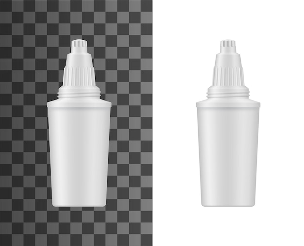 Vector water filter pitcher cartridge realistic mockup