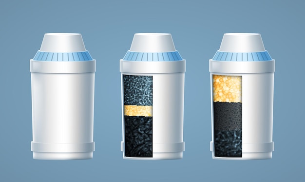 Water filter pitcher cartridge water filter equipment with layers for cleaning and purification