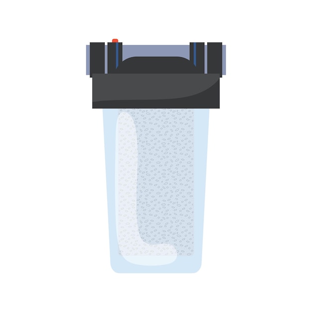 water filter with filler in flat design purification system element vector illustration isolated