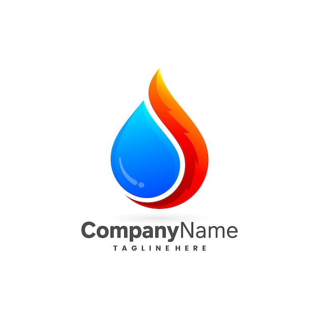 Water fire logo fos business template