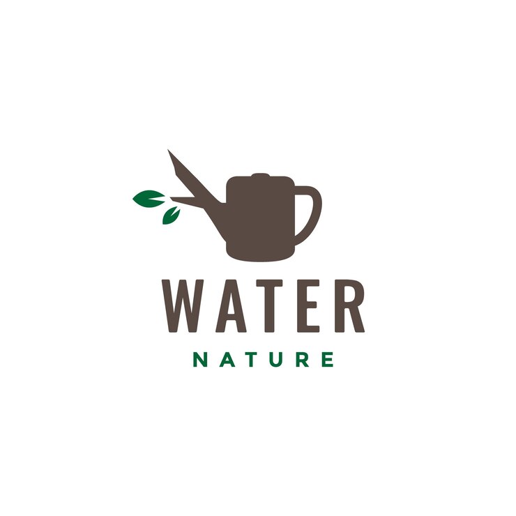 Vector water flush nature leaves twig plant tree logo design icon vector illustration