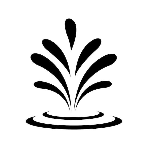 Water fontein pictogram logo vector ontwerpsjabloon