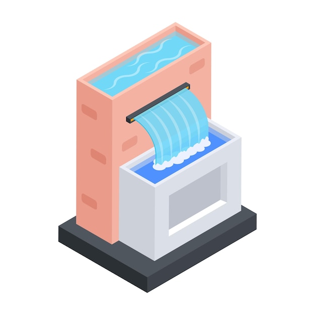 Water Fountains Isometric Icon