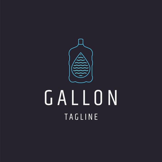Вектор Галлон воды логотип значок дизайн шаблона плоский вектор