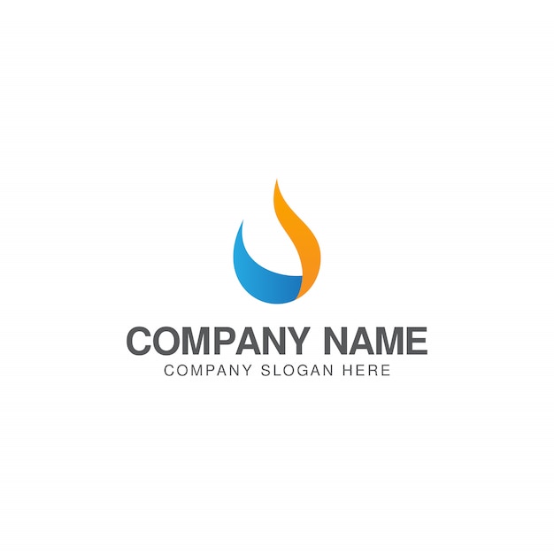 Water and gas logo design template