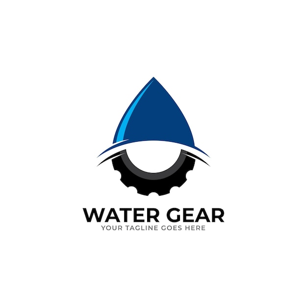 water gear logo vector template