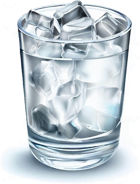 water gin glas alcoholische vectorillustratie